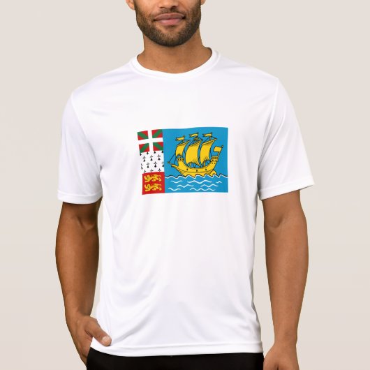 サンピエール島・ミクロン島の旗 Tシャツ (正面)