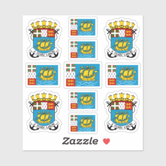 サンピエール州のシンボル/紋章と旗 シール (シート)