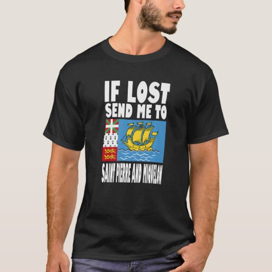 サンピエール&ミクロン国旗のデザイン失ったセン Tシャツ (正面)