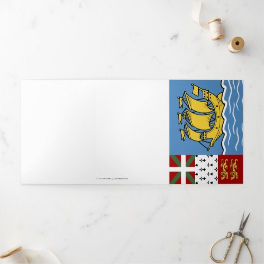 サンピエール・ミクロン国旗 三つ折りカード (外部)