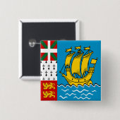 サンピエール・ミクロン国旗 缶バッジ (正面&裏面)