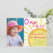 サンピンクとオレンジの最初の誕生日の1つ 招待状 (スタンド正面)