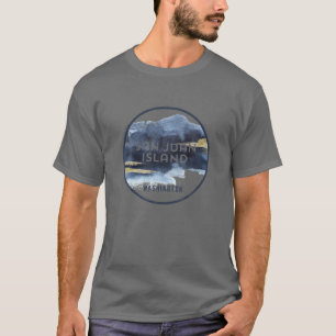 サンファンアイランド(ワシントンパシフィックNW水彩) Tシャツ