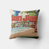 サンファンプエルトリコヴィンテージ旅行ポスター クッション (裏面)
