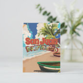 サンファンプエルトリコヴィンテージ旅行ポスター ポストカード (スタンド正面)