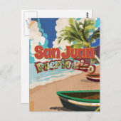 サンファンプエルトリコヴィンテージ旅行ポスター ポストカード (正面/裏面)