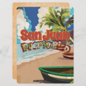 サンファンプエルトリコヴィンテージ旅行ポスター 招待状 (正面/裏面)