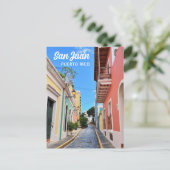 サンファンプエルトリコ島カラフル旅行写真 ポストカード (スタンド正面)