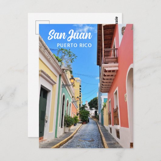 サンファンプエルトリコ島カラフル旅行写真 ポストカード (正面/裏面)