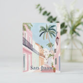 サンファンプエルトリコ水の色絵を描の旅行 ポストカード (スタンド正面)