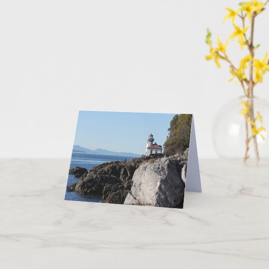 サンファン島の西側のブランクの灯台 カード (黄色い花)