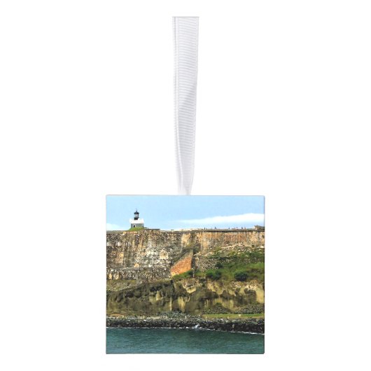 サンファン湾の入口のカスタムを守るEl Morro キューブオーナメント (右)