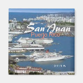 サンフアンプエルトリコトラベル土産冷蔵庫用マグネット マグネット (正面)