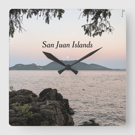 サンフアン諸島の月の出 スクエア壁時計 (正面)