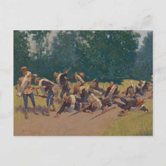 サンフアン・ヒルでシュラプネルの悲鳴 ポストカード (正面)