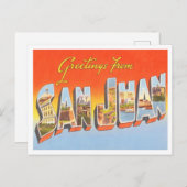 サンフアン、プエルトリコ旅行からの挨拶 ポストカード (正面/裏面)