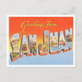 サンフアン、プエルトリコ旅行からの挨拶 ポストカード (正面)