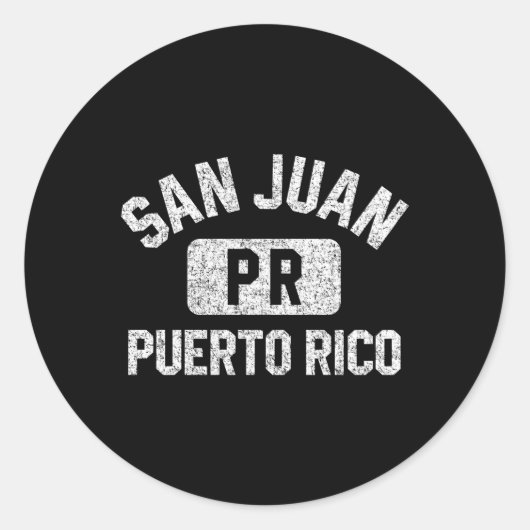 サンフアンPRプエルトリコジムスタイル白動揺して色 ラウンドシール (正面)