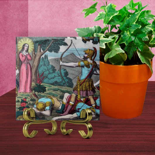 サンフィロメナが矢で射抜かれる タイル