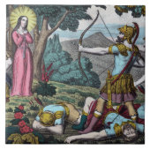 サンフィロメナが矢で射抜かれる タイル (正面)