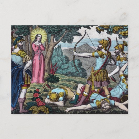 サンフィロメナが矢で射抜かれる ポストカード (正面)