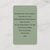 サンフィロメナパトロンの子どもの祈りの言葉カード 名刺 (裏面)