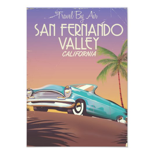 サンフェルナンドバレーカリフォルニアヴィンテージ旅行ポスト フォトプリント            (正面)