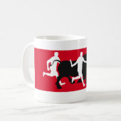 サンフェルミン、パンプロナ: 雄牛と走ります、 コーヒーマグカップ (正面左)