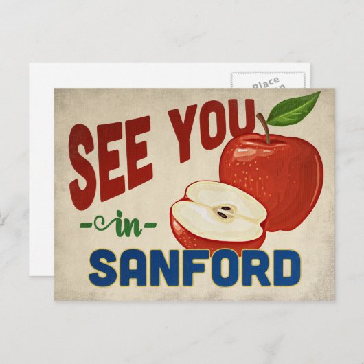 サンフォードフロリダアップル – ヴィンテージ旅行 ポストカード (正面/裏面)