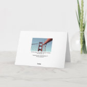 サンフユニークランシスコ写真、ゴールデンゲートブリッジ サンキューカード (裏面)