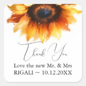 サンフラワーありがとうシール スクエアシール (正面)