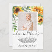 サンフラワーありがとう死別フローラ写真 サンキューカード (正面)