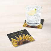サンフラワーありがとう スクエアペーパーコースター (インサイチュ)