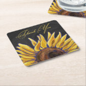 サンフラワーありがとう スクエアペーパーコースター (アングル)