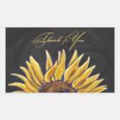 サンフラワーありがとう 長方形シール (正面)