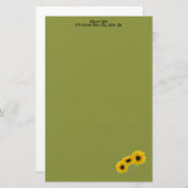 サンフラワーかわいらしフォトコーナーカスタム3つ 便箋 (正面/裏面)