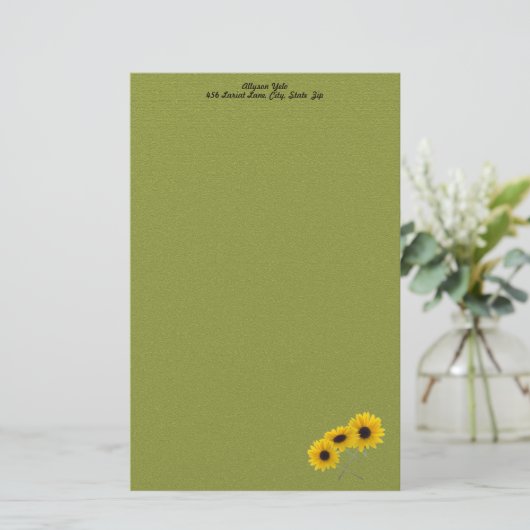 サンフラワーかわいらしフォトコーナーカスタム3つ 便箋 (スタンド正面)