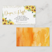 サンフラワーが途中の赤ちゃんシャワーおむつラッフル エンクロージャーカード (正面/裏面)