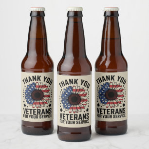 サンフラワーで感謝を 退役軍人の日 ビールラベル
