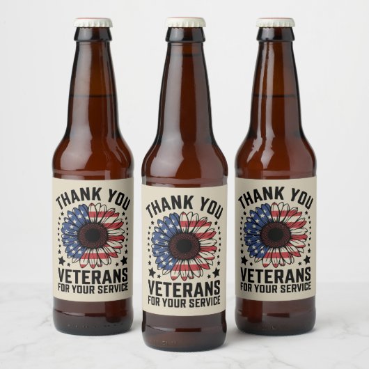 サンフラワーで感謝を 退役軍人の日 ビールラベル (ボトル)