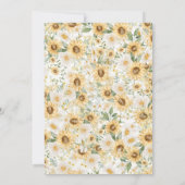 サンフラワーとデイジーブライダルシャワー招待 招待状 (裏面)