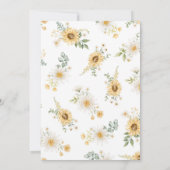 サンフラワーとデイジーブライダルシャワー招待 招待状 (裏面)
