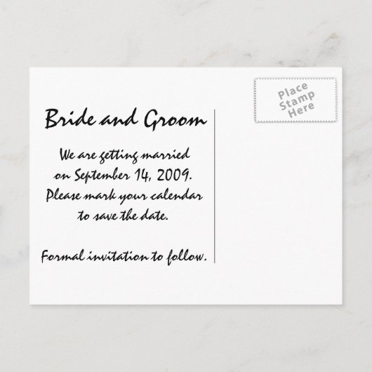 サンフラワーとブルースカイの結婚式デートを保存 案内ポストカード (裏面)