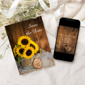 サンフラワーと散水結婚式の日付を保存 招待状