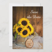 サンフラワーと散水結婚式の日付を保存 招待状 (正面)