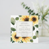 サンフラワーと緑のブライダルシャワーへの招待 招待状 (スタンド正面)