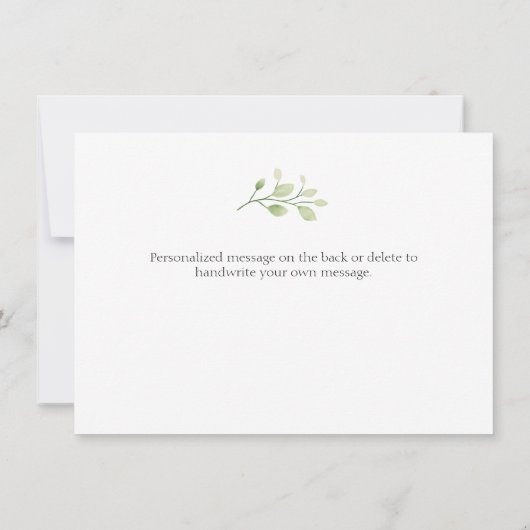 サンフラワーと緑Thank You Note Card ノートカード (裏面)