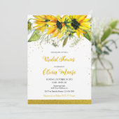 サンフラワーのブライダルシャワーへの招待 招待状 (スタンド正面)