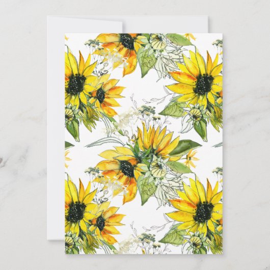 サンフラワーのブライダルシャワーへの招待 招待状 (裏面)