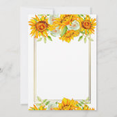 サンフラワーのブライダルシャワーへの招待 招待状 (裏面)